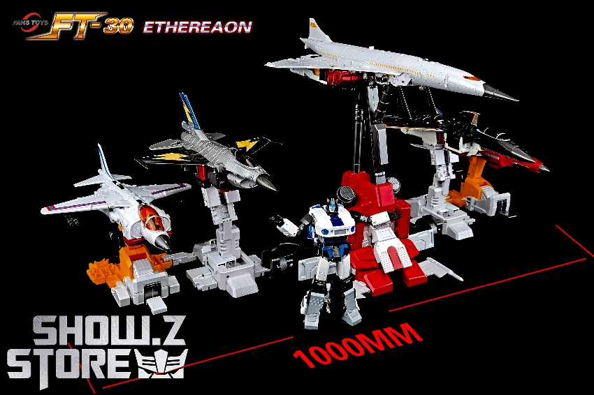 FansToys Aerialbots jet planes lineup with scale measurement indicator FansToys Aerialbots jet planes lineup with scale measurement indicator
