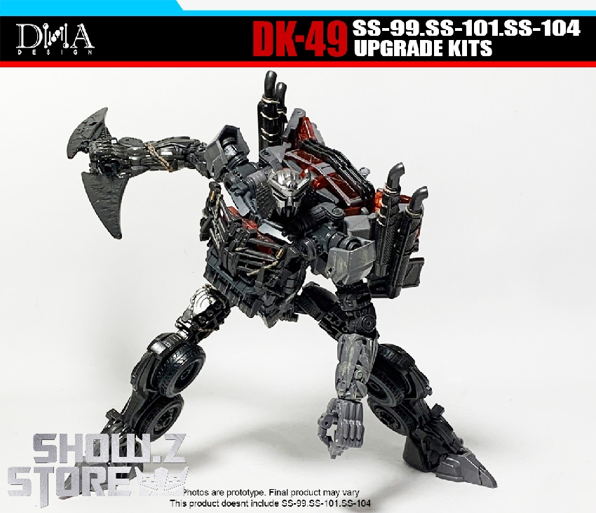 Assembled DK-49 armed with extended weaponry system in full combat stance Assembled DK-49 armed with extended weaponry system in full combat stance