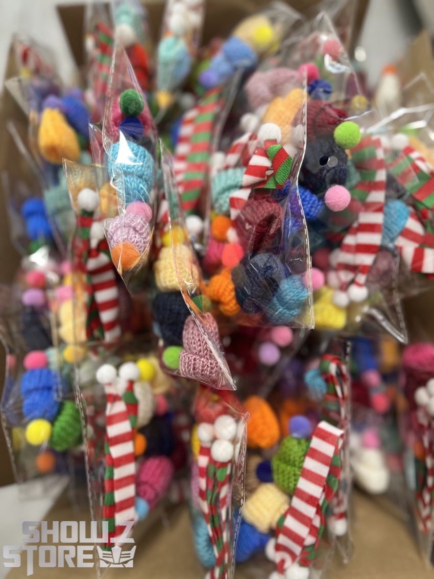 Red white green striped knitted Christmas accessories bundle Red white green striped knitted Christmas accessories bundle