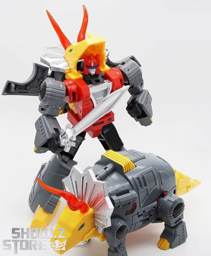 Stacked dinosaur robot transformers in robot mode configuration Stacked dinosaur robot transformers in robot mode configuration