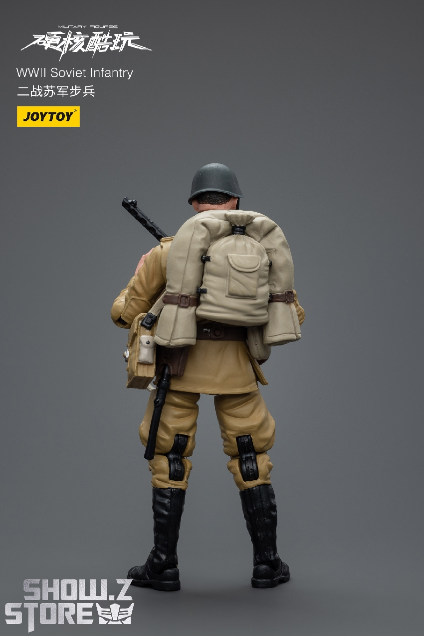 Soviet Red Army infantryman from behind showing equipment and backpack Soviet Red Army infantryman from behind showing equipment and backpack