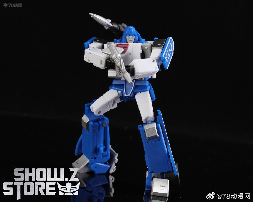 Robot warrior in dynamic stance with extended limbs and rifle Robot warrior in dynamic stance with extended limbs and rifle