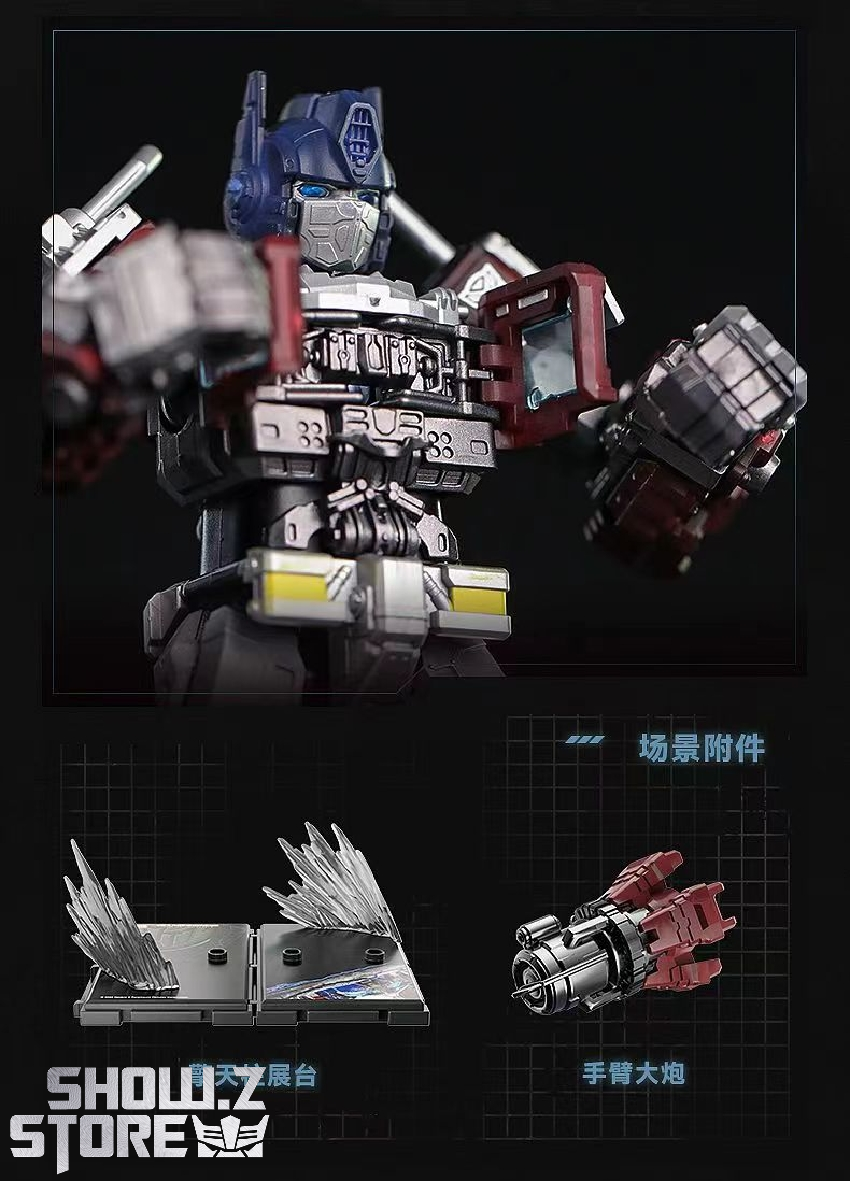 Dual transformer figure set showing both heroic and villain robots Dual transformer figure set showing both heroic and villain robots