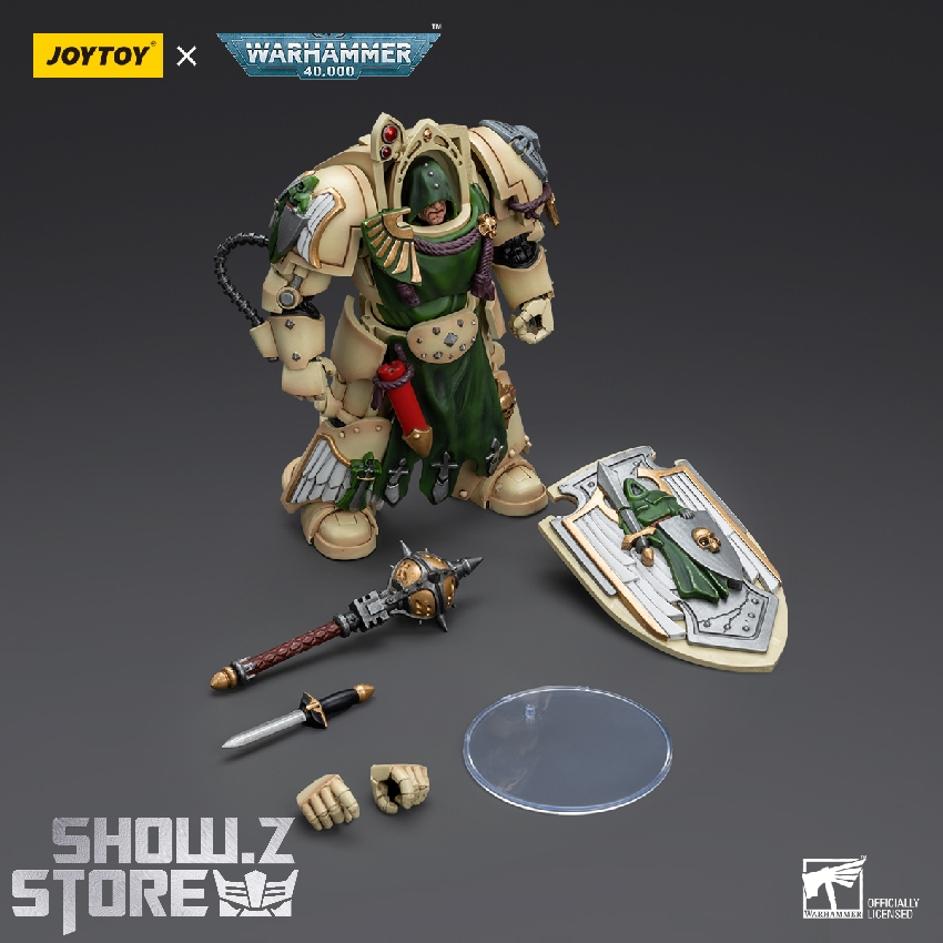 Deathwing Knight action pose with green robes cream armor and detailed accessories Deathwing Knight action pose with green robes cream armor and detailed accessories