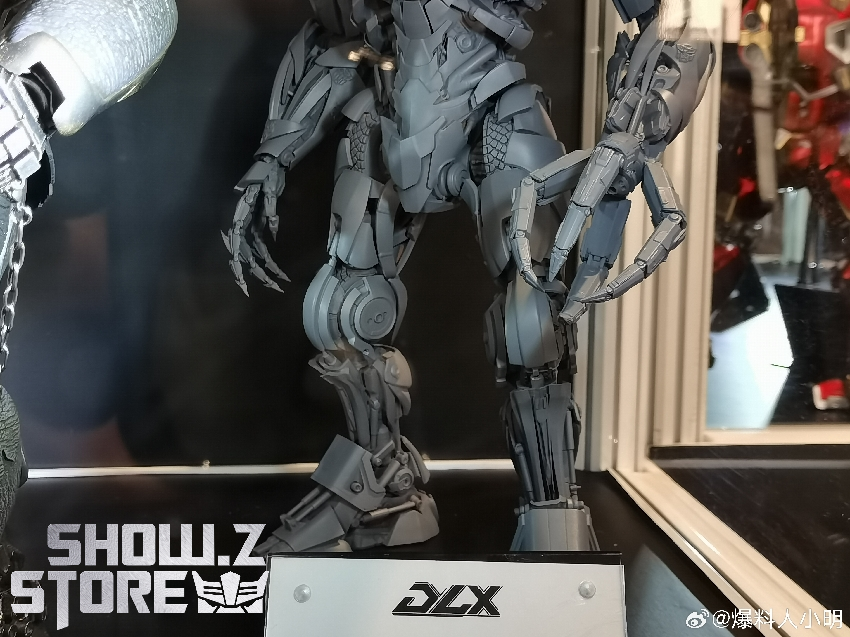Threezero DLX Transformers Rise of Beasts Wheeljack robot figure displayed Threezero DLX Transformers Rise of Beasts Wheeljack robot figure displayed