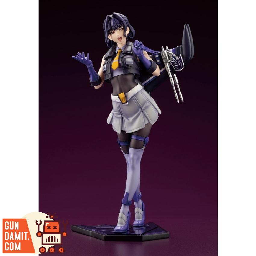 Kotobukiya Bishoujo Transformers Skywarp female anime statue on display base Kotobukiya Bishoujo Transformers Skywarp female anime statue on display base