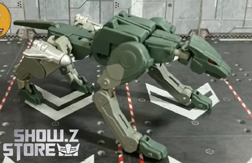Green beast mode robot with white armor accents in dynamic pose Green beast mode robot with white armor accents in dynamic pose