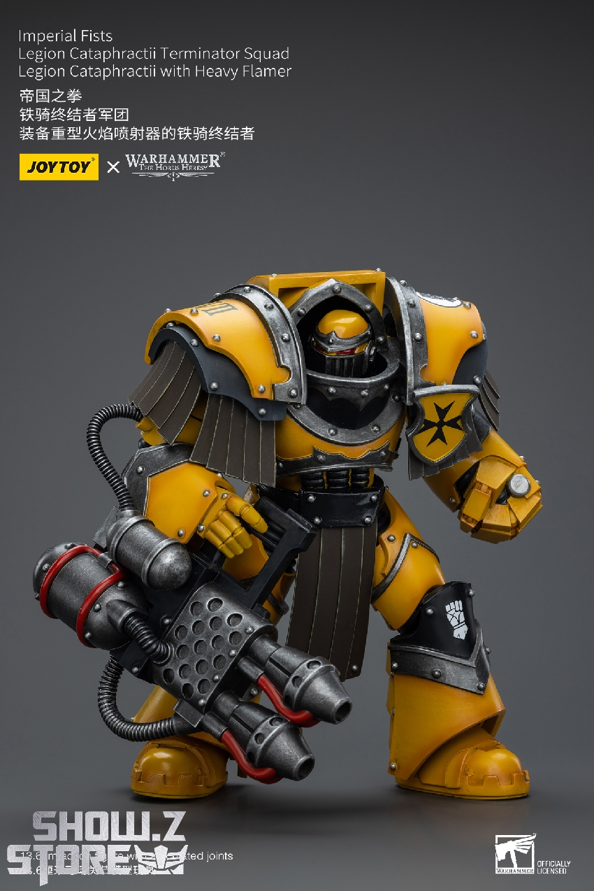 JoyToy Warhammer Imperial Fists yellow figure rear view details JoyToy Warhammer Imperial Fists yellow figure rear view details