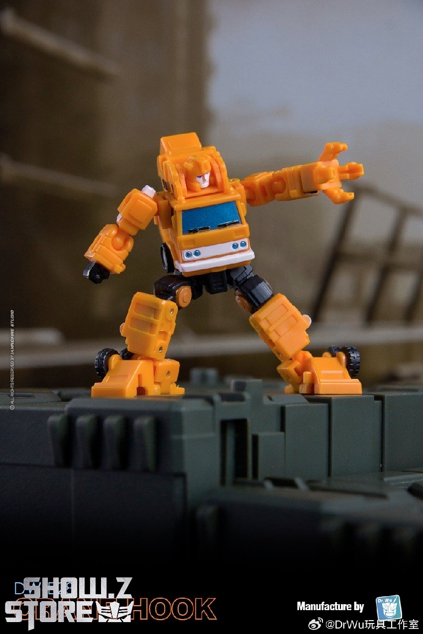 Purple and orange transformer robot with detailed articulation features Purple and orange transformer robot with detailed articulation features