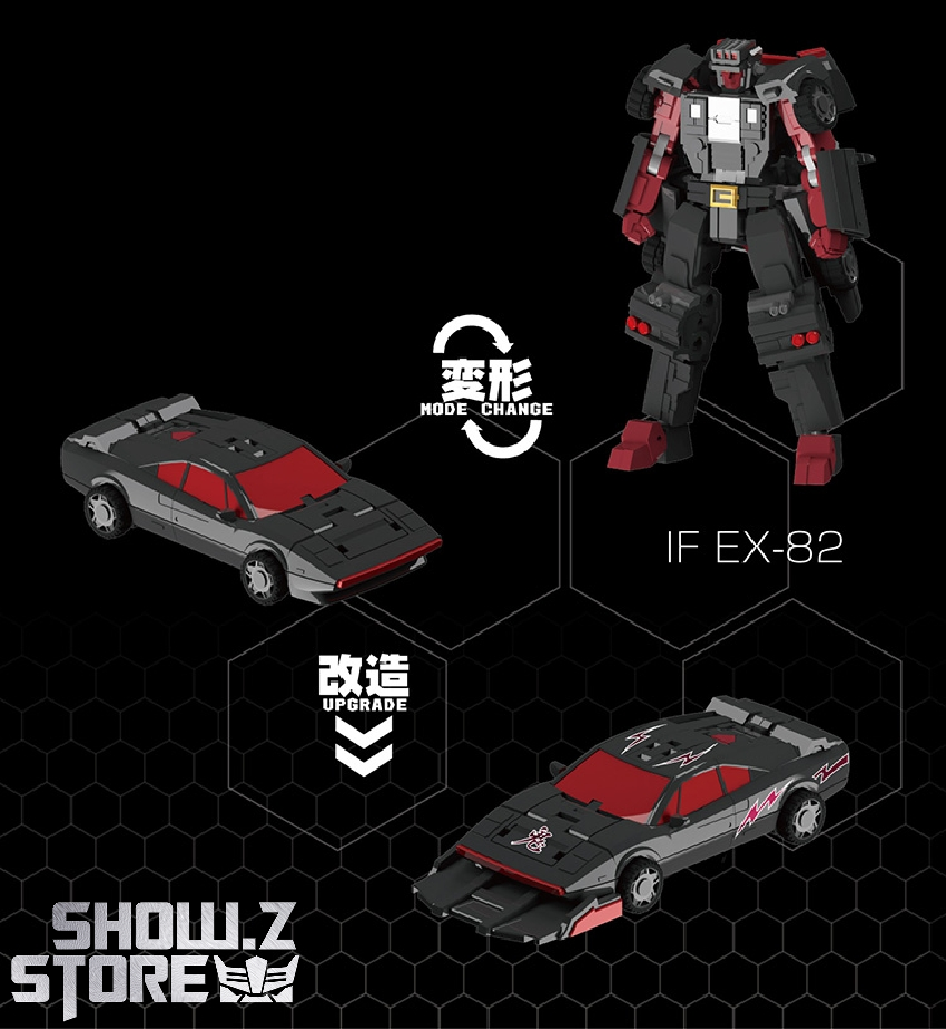 IronFactory EX-82 Wildrider red robot car transformation mode display IronFactory EX-82 Wildrider red robot car transformation mode display
