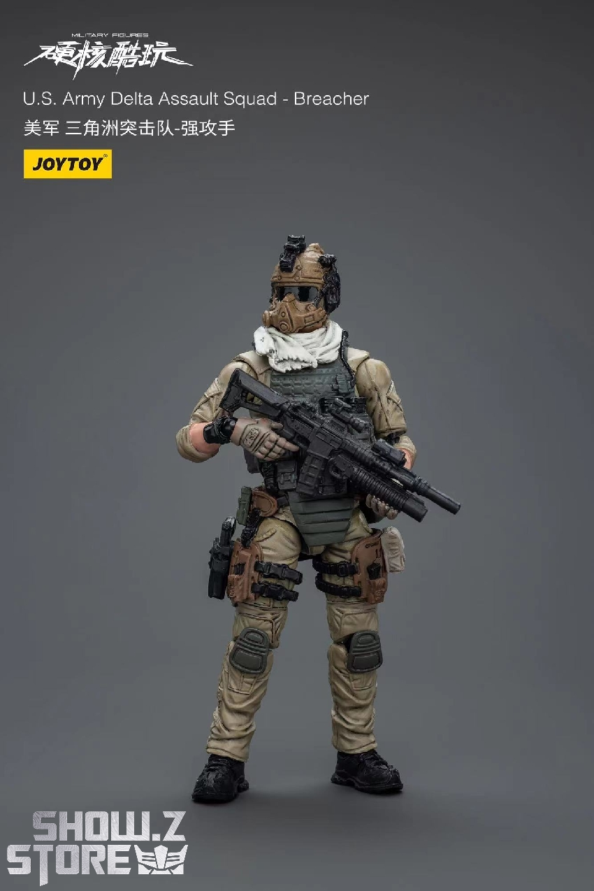 Detailed action figure with assault rifle and tactical equipment display Detailed action figure with assault rifle and tactical equipment display