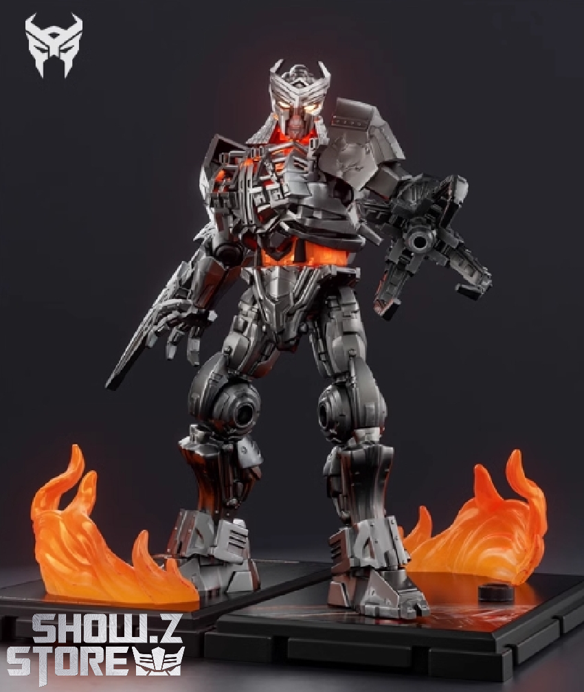 Orange and black robot with flame effects Optimus Prime design Orange and black robot with flame effects Optimus Prime design