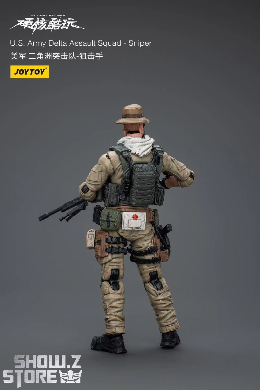 Realistic military action figure with tan and black tactical uniform and weapons Realistic military action figure with tan and black tactical uniform and weapons