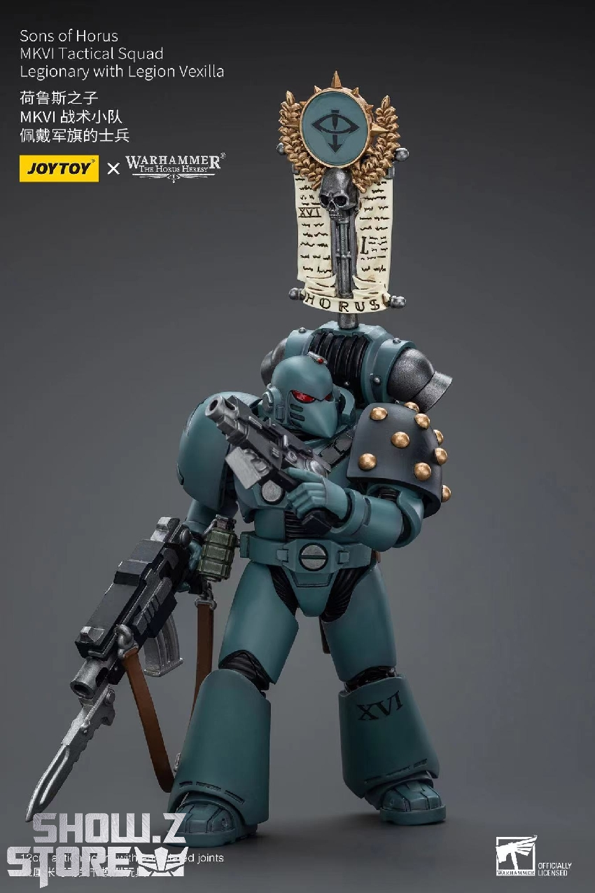 Action figure holding large blade and energy weapon with detailed base included Action figure holding large blade and energy weapon with detailed base included