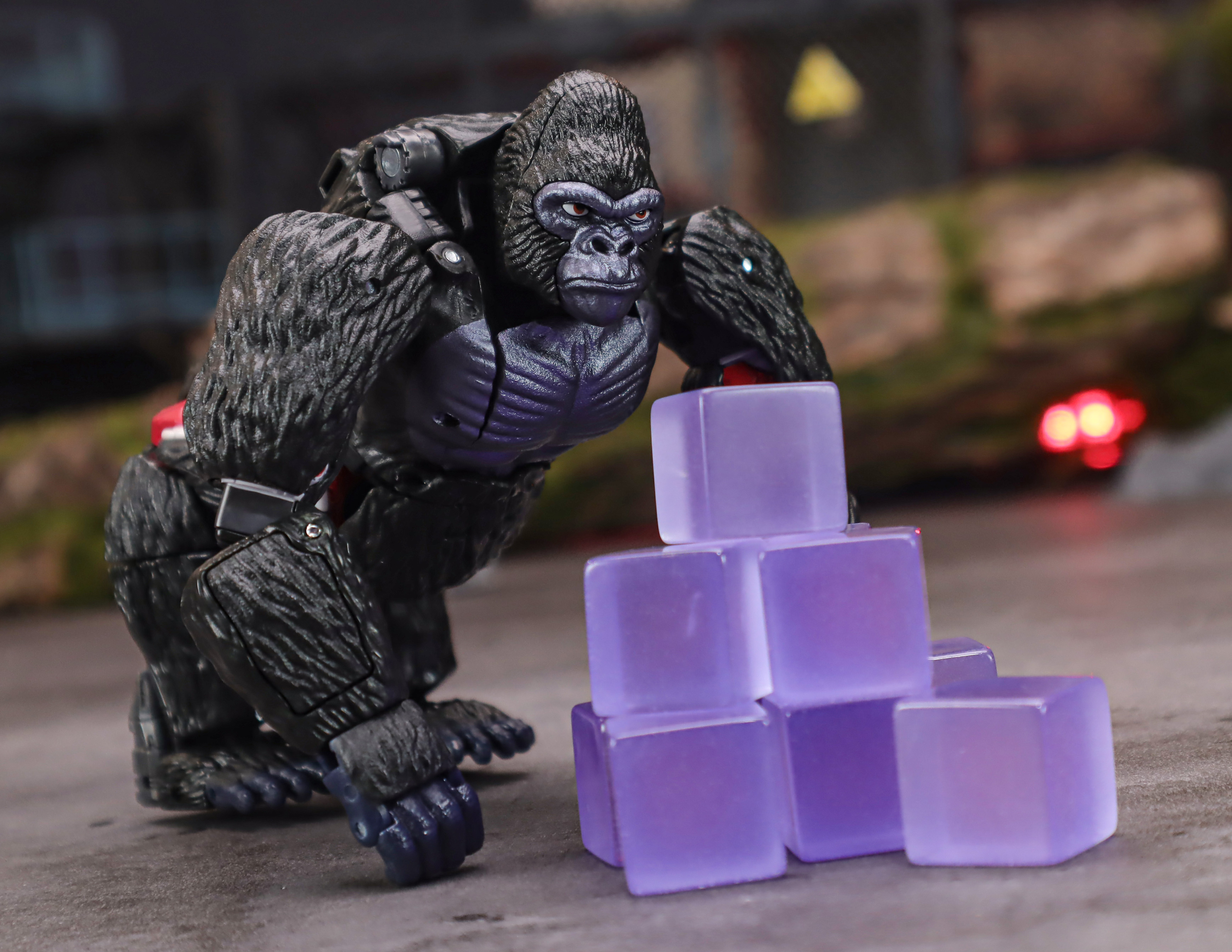 Purple luminous energon cubes bright translucent glowing cube set display Purple luminous energon cubes bright translucent glowing cube set display
