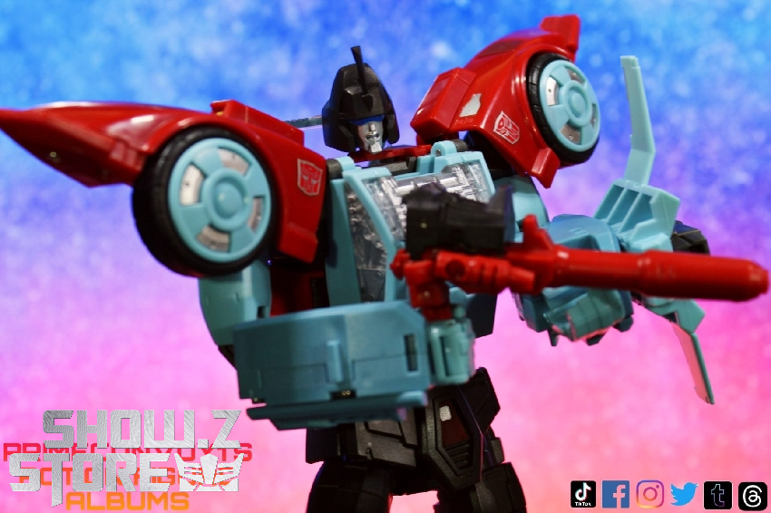 Complete robot figure with extended limbs and action-ready stance showcase Complete robot figure with extended limbs and action-ready stance showcase