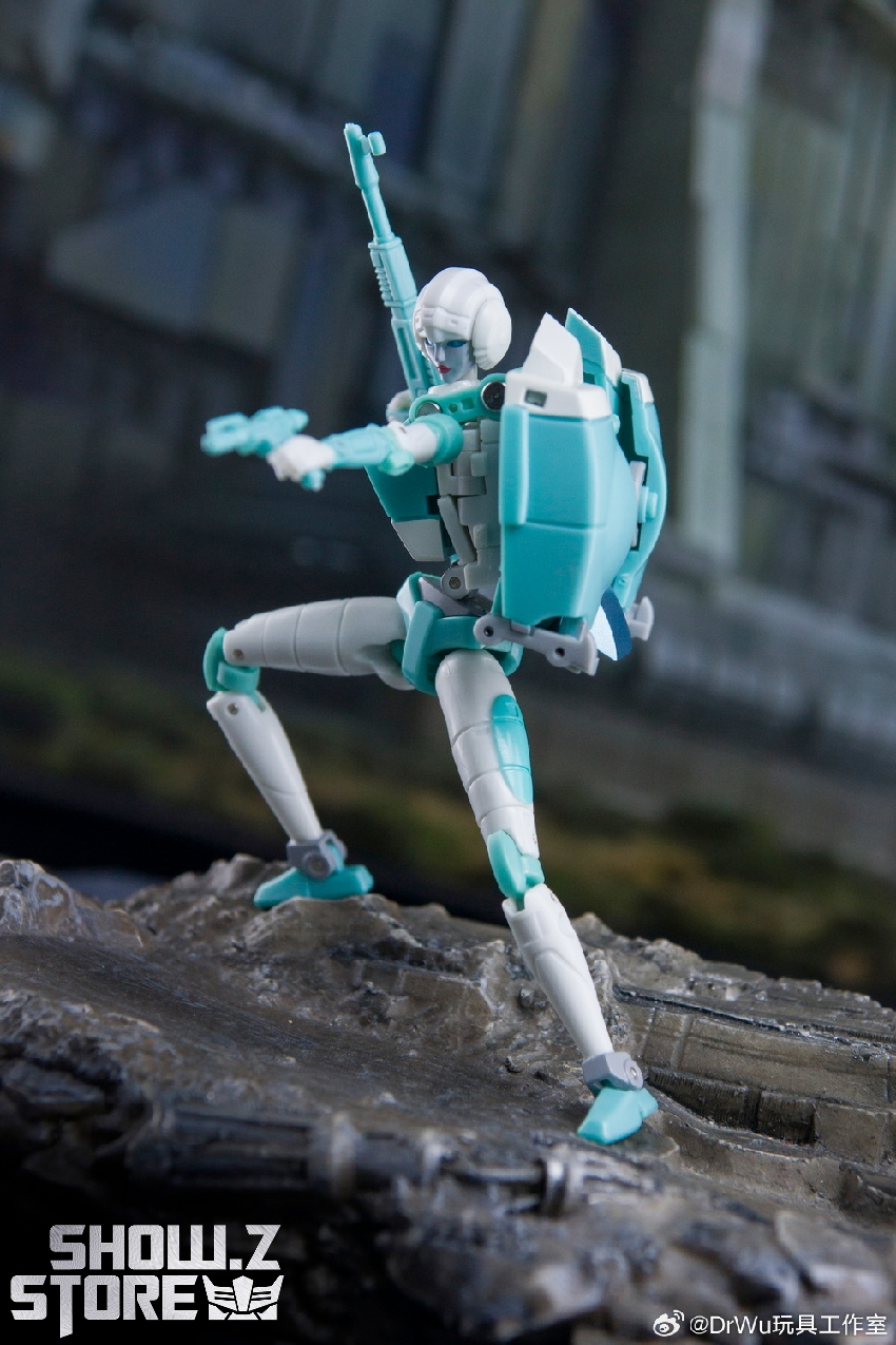 Minerva cyan robot jumping movement on landscape displayed Minerva cyan robot jumping movement on landscape displayed