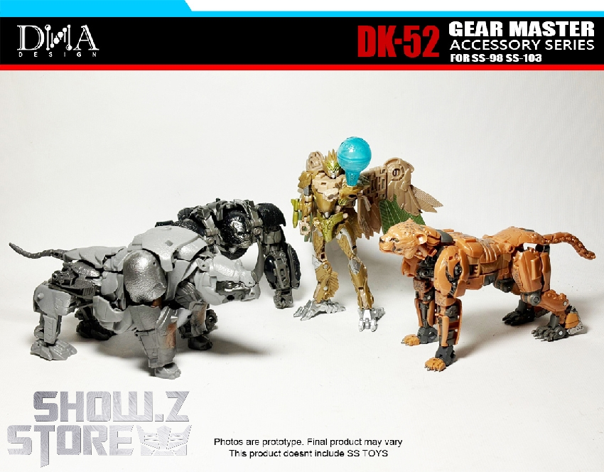 Cheetor and other robots with upgrade kit parts display Cheetor and other robots with upgrade kit parts display
