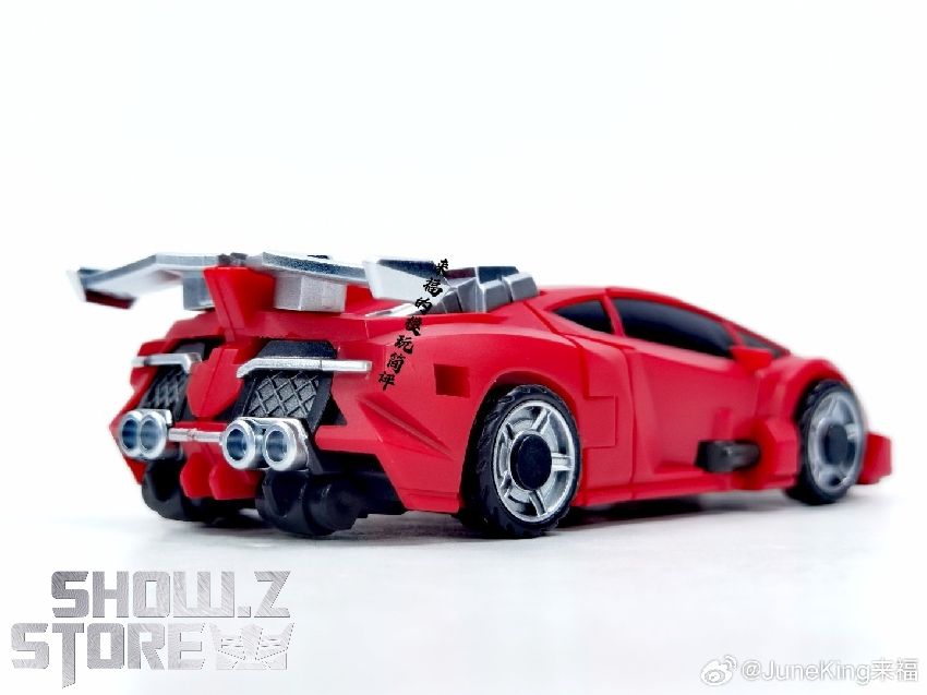 Red black robot transformation multiple angles shown Red black robot transformation multiple angles shown