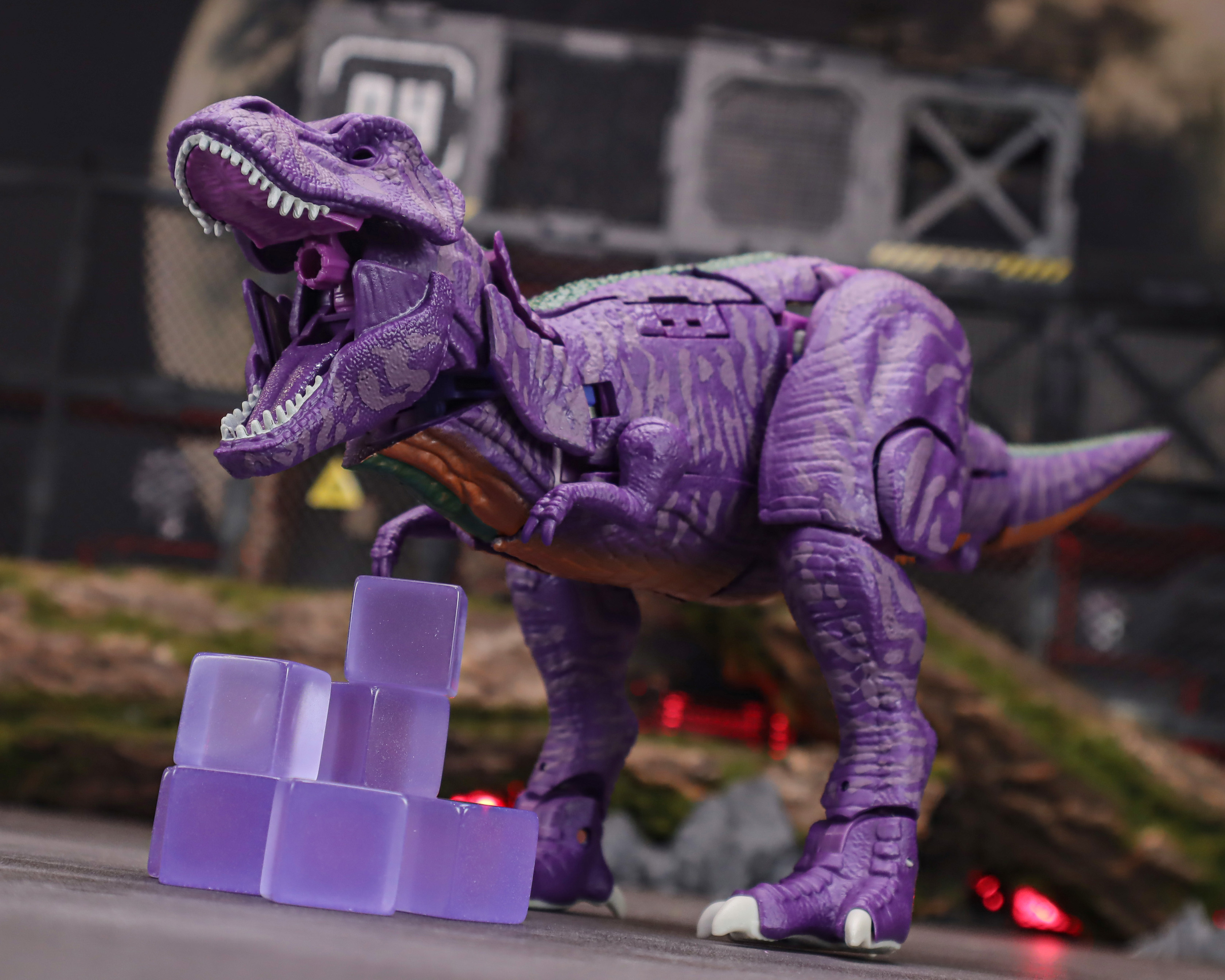 Purple translucent energon cubes with pink and red luminous formations Purple translucent energon cubes with pink and red luminous formations