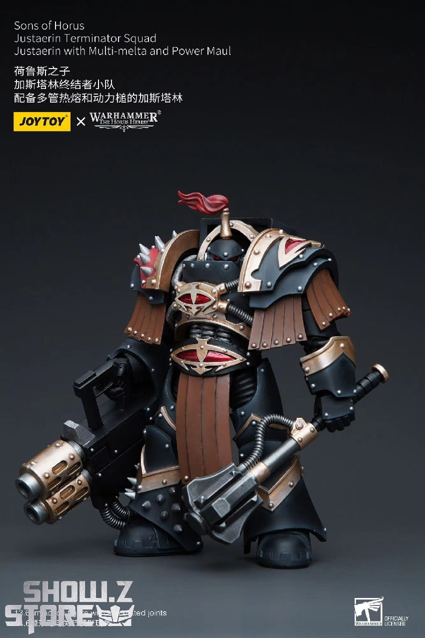 Side profile Warhammer 40K Sons of Horus detailed figure showcasing armor weapons Side profile Warhammer 40K Sons of Horus detailed figure showcasing armor weapons