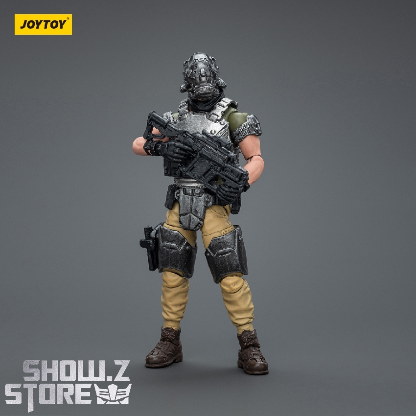 Single female soldier with rifle and combat equipment display Single female soldier with rifle and combat equipment display
