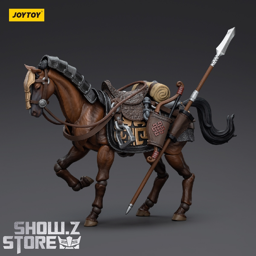 Warrior on horseback displaying traditional armor and weaponry in diorama presentation Warrior on horseback displaying traditional armor and weaponry in diorama presentation