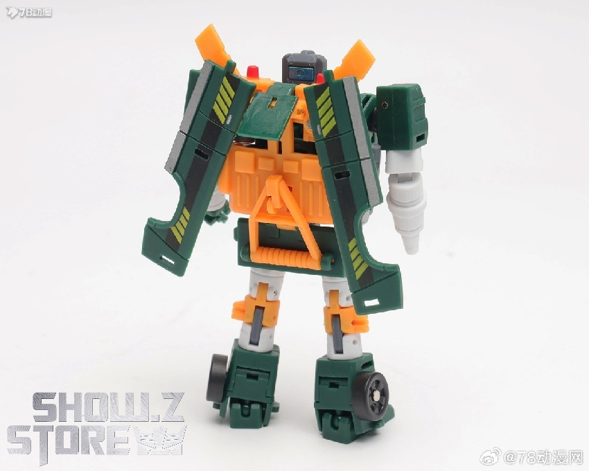 Standing robot with extended arms displaying transformation engineering Standing robot with extended arms displaying transformation engineering