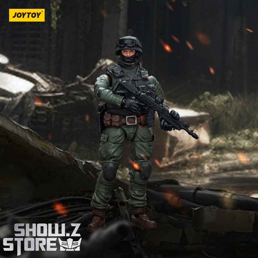 Armed special operations figure in camouflage uniform with full tactical loadout Armed special operations figure in camouflage uniform with full tactical loadout