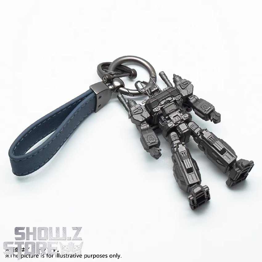 Gray robot keychain figure with detailed panel work and joints Gray robot keychain figure with detailed panel work and joints