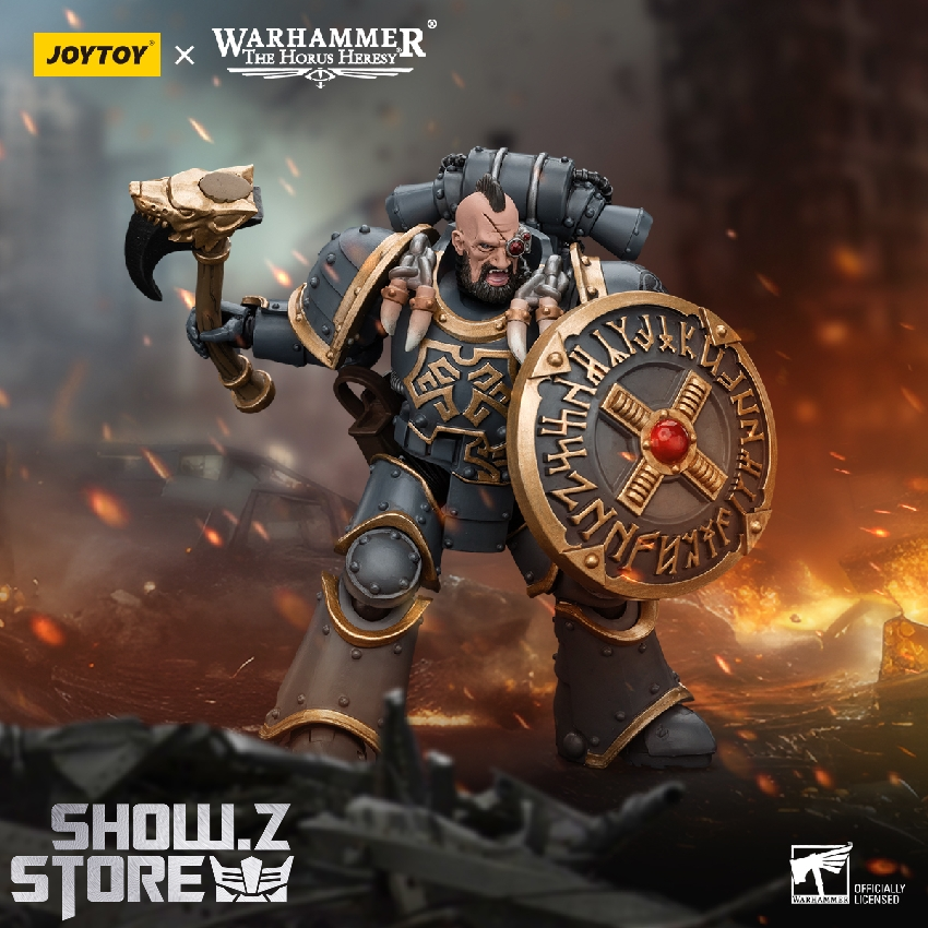 Space Wolves warrior in dramatic action scene surrounded by fire effects Space Wolves warrior in dramatic action scene surrounded by fire effects