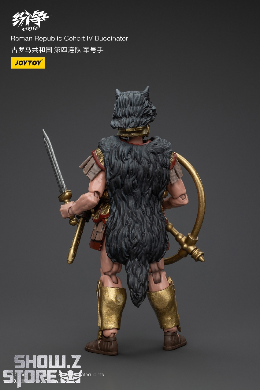 Roman warrior character with fur pelt and golden weapon accessories Roman warrior character with fur pelt and golden weapon accessories
