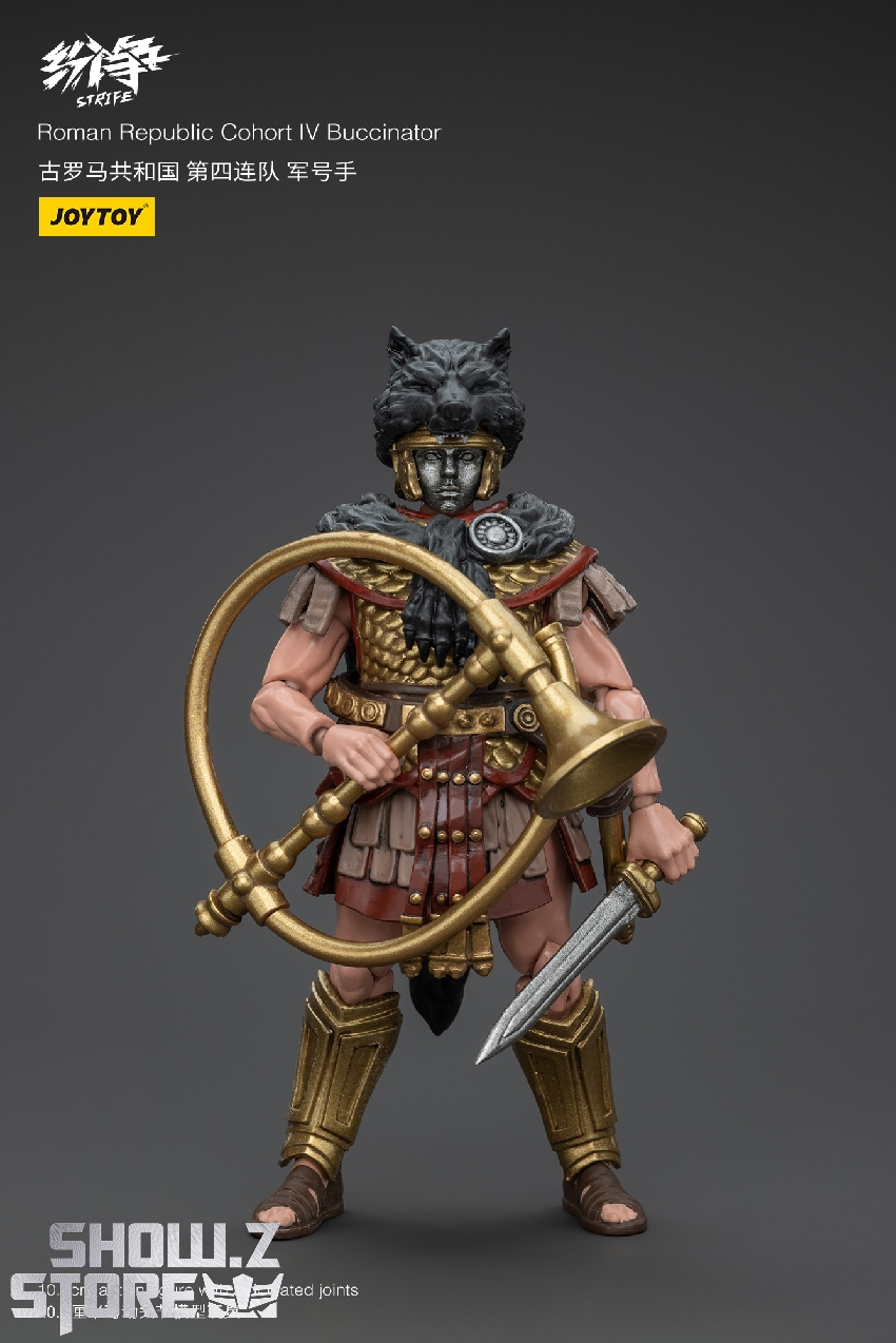 JoyToy 1/18 Strife Roman Republic Cohort IV Buccinator figure gold armor JoyToy 1/18 Strife Roman Republic Cohort IV Buccinator figure gold armor