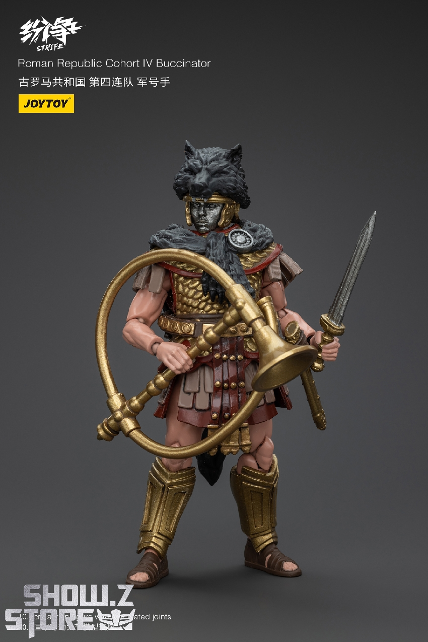 Buccinator soldier equipped with bow and arrow displaying detailed costume Buccinator soldier equipped with bow and arrow displaying detailed costume