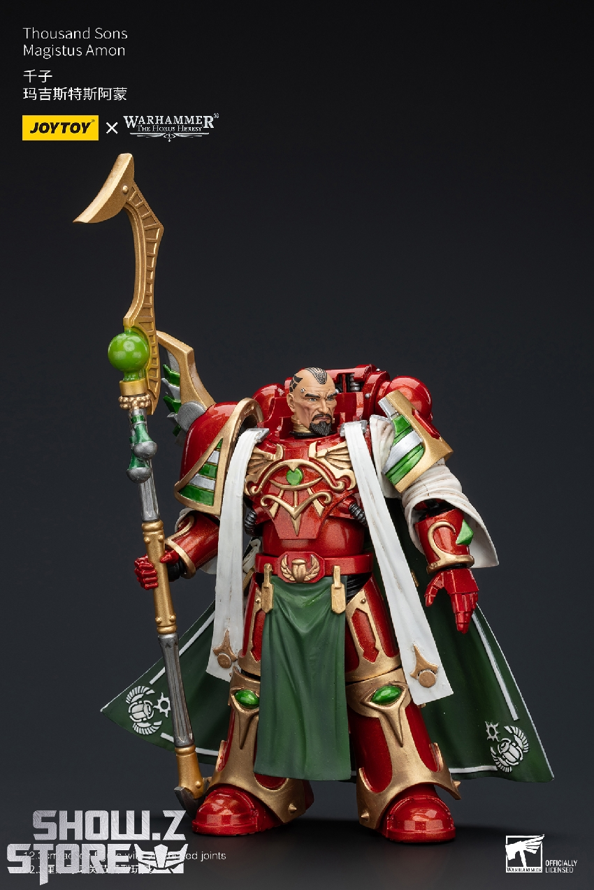 Horus Heresy Legion soldier in detailed red gold armor with large polearm Horus Heresy Legion soldier in detailed red gold armor with large polearm