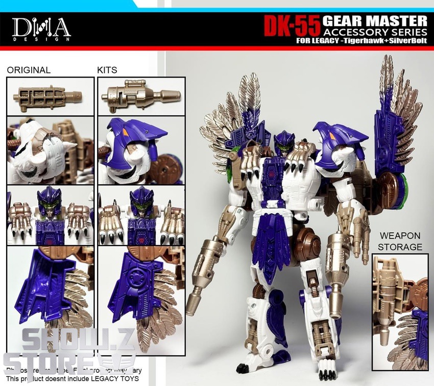 DNA Design DK-55 upgrade kit on robot showing modified armor components DNA Design DK-55 upgrade kit on robot showing modified armor components