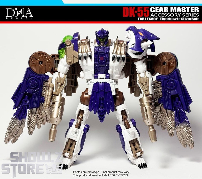 DNA Design DK-55 upgrade kit rear view fully upgraded robot extended wings DNA Design DK-55 upgrade kit rear view fully upgraded robot extended wings