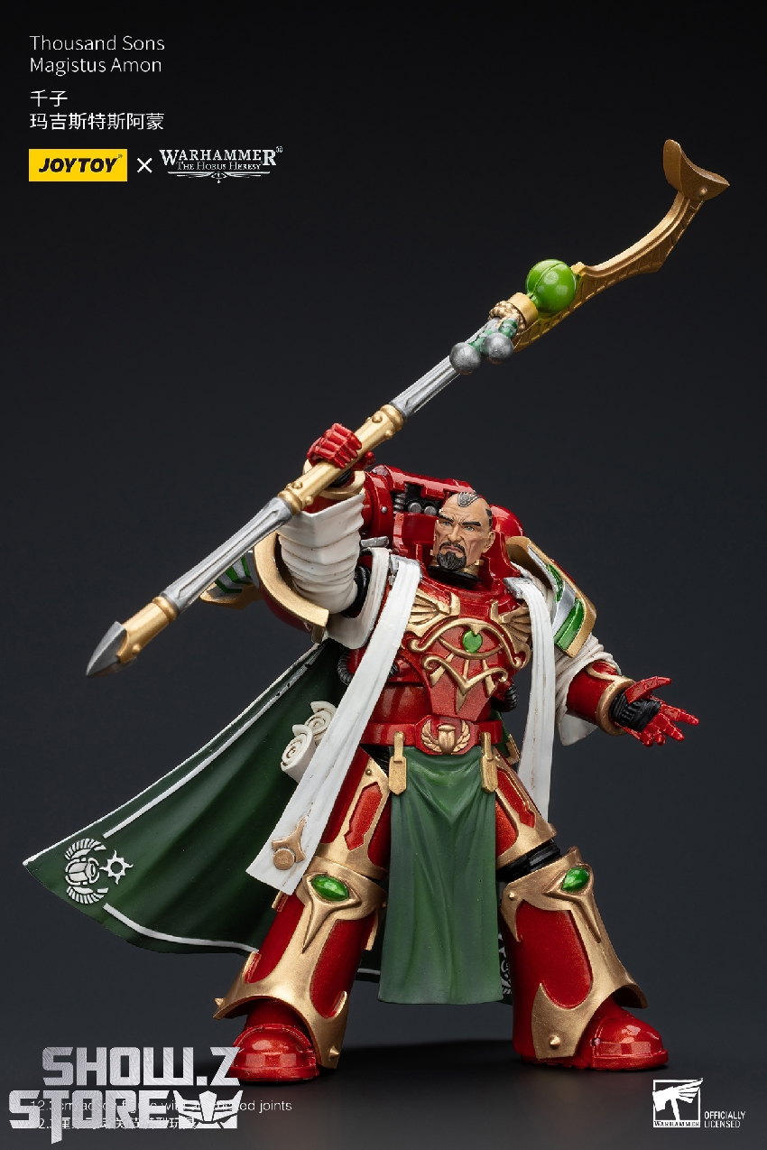Warhammer 40K Horus Heresy warrior in elaborate armor with weapon banner Warhammer 40K Horus Heresy warrior in elaborate armor with weapon banner