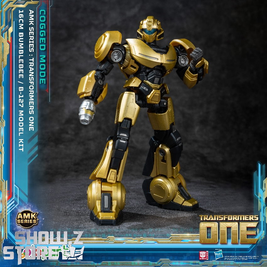 Bumblebee cogged robot with visible mechanical gearing displayed standing Bumblebee cogged robot with visible mechanical gearing displayed standing