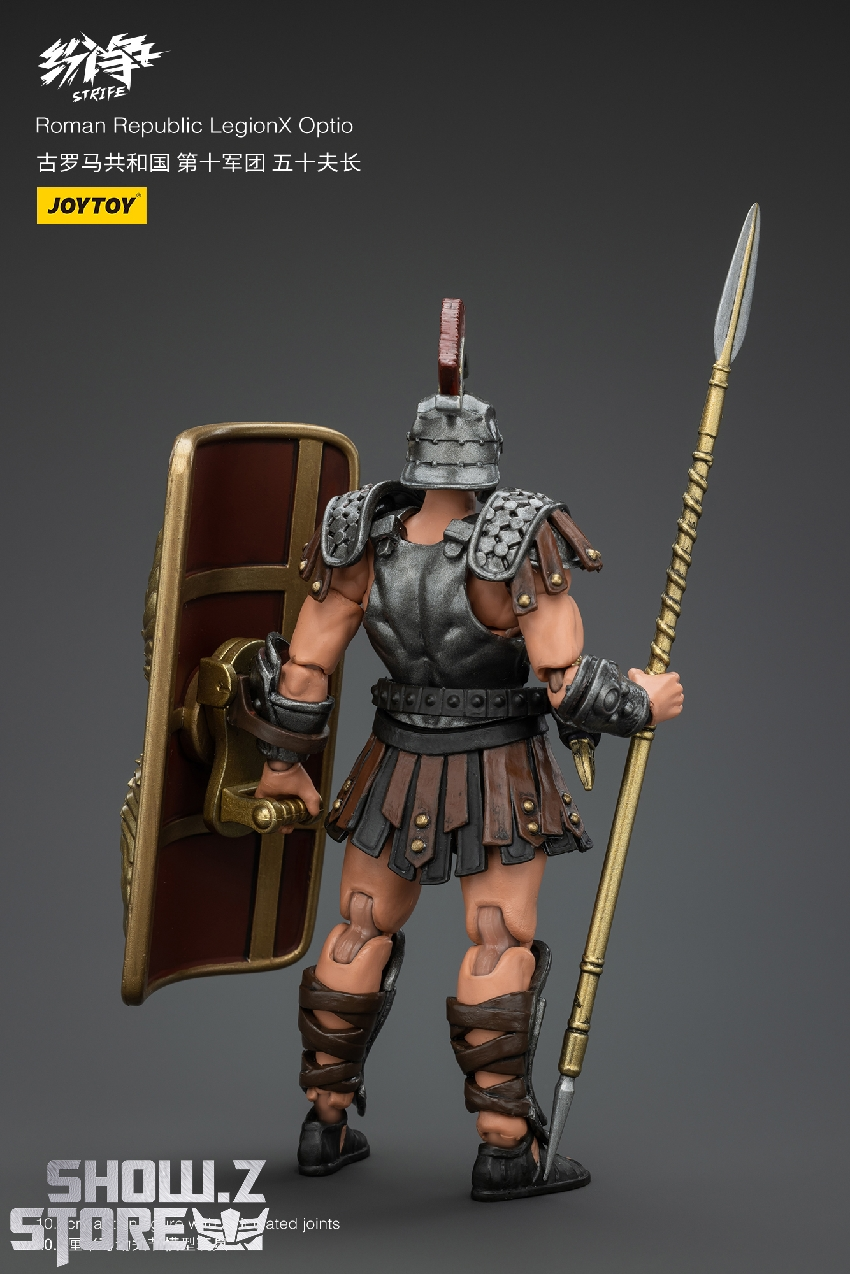 Detailed Roman military officer action figure with distinctive armor Detailed Roman military officer action figure with distinctive armor
