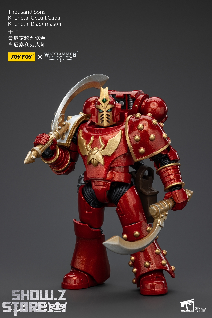 Elite marine in combat stance showing Thousand Sons insignia armor ornamentation Elite marine in combat stance showing Thousand Sons insignia armor ornamentation