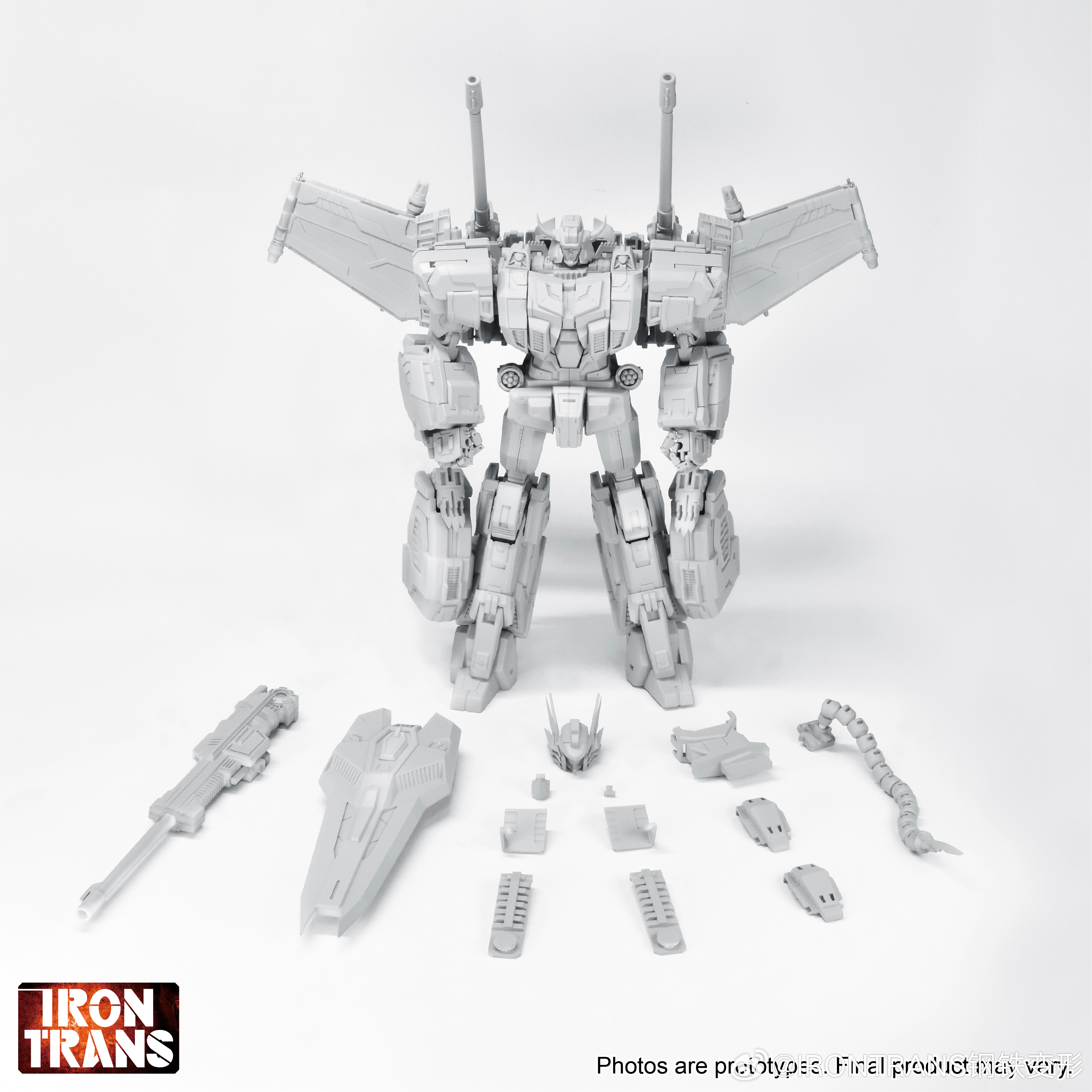 Detailed robot action figure with extended wings Detailed robot action figure with extended wings