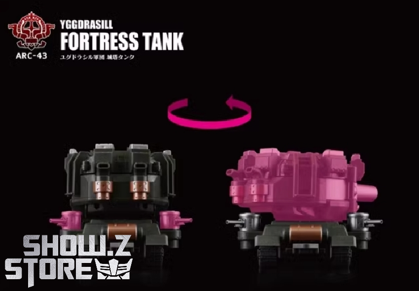 Toys Alliance ARC-43 Yggdrassil Fortress Tank transformer pink black military vehicle Toys Alliance ARC-43 Yggdrassil Fortress Tank transformer pink black military vehicle