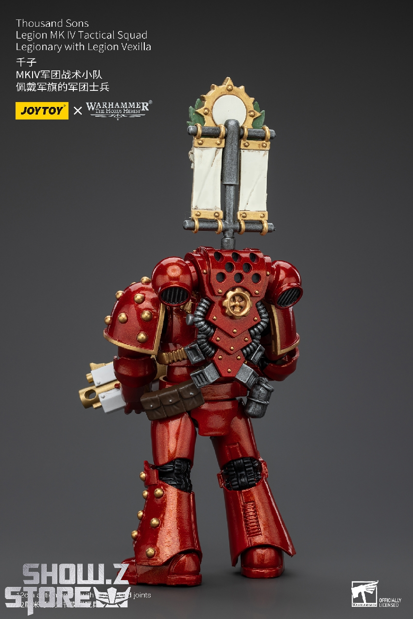 Action figure showing powerful musculature and detailed chaos armor construction Action figure showing powerful musculature and detailed chaos armor construction