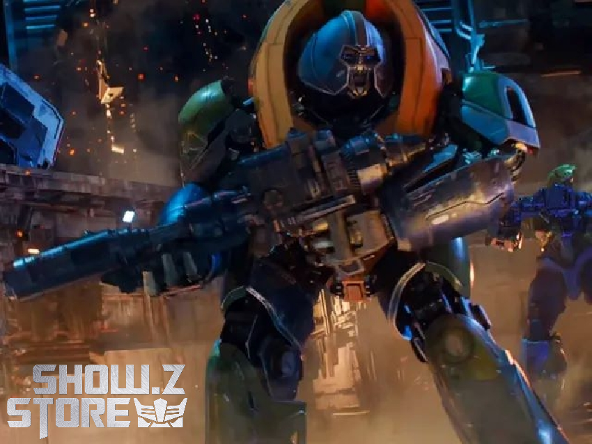 Blue and black armored robot warrior with massive cannon weapon Blue and black armored robot warrior with massive cannon weapon