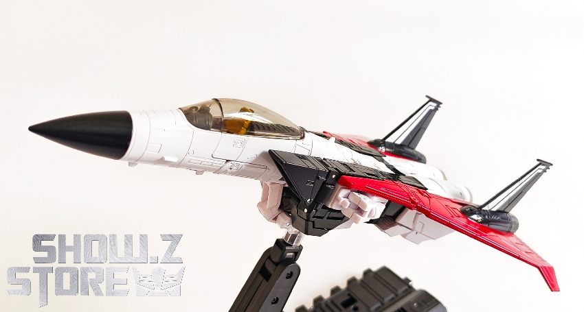 MPU-02 Ramjet robot mode showing articulated limbs and Decepticon markings MPU-02 Ramjet robot mode showing articulated limbs and Decepticon markings