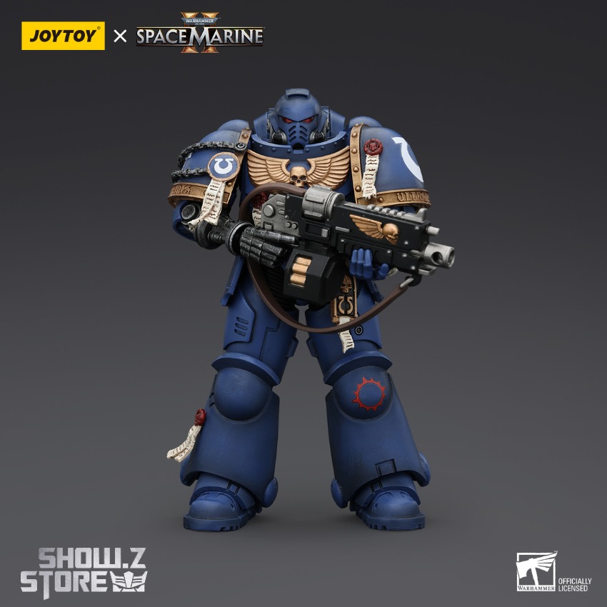 Space marine bald warrior blue armor golden decorations detailed Space marine bald warrior blue armor golden decorations detailed