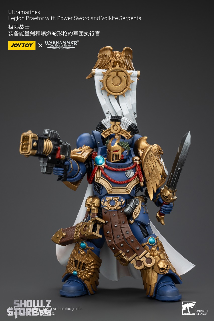 JoyToy elite blue legionary commander with volkite weapon ceremonial armor JoyToy elite blue legionary commander with volkite weapon ceremonial armor