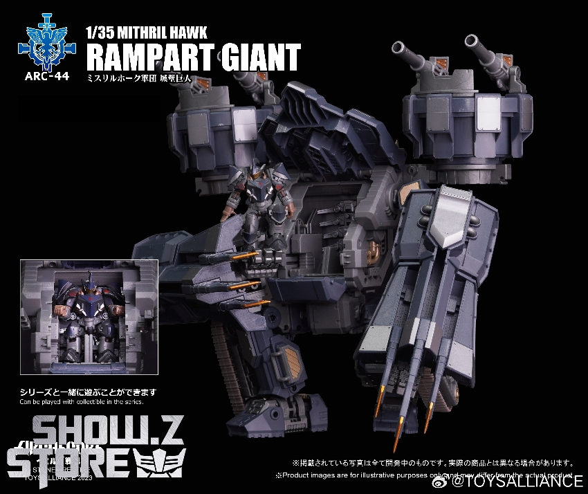 Gray military mecha figure shown from behind revealing weapon mounted systems Gray military mecha figure shown from behind revealing weapon mounted systems
