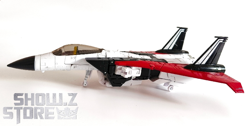 Purple jet transformer Ramjet in dynamic action pose with extended wings Purple jet transformer Ramjet in dynamic action pose with extended wings